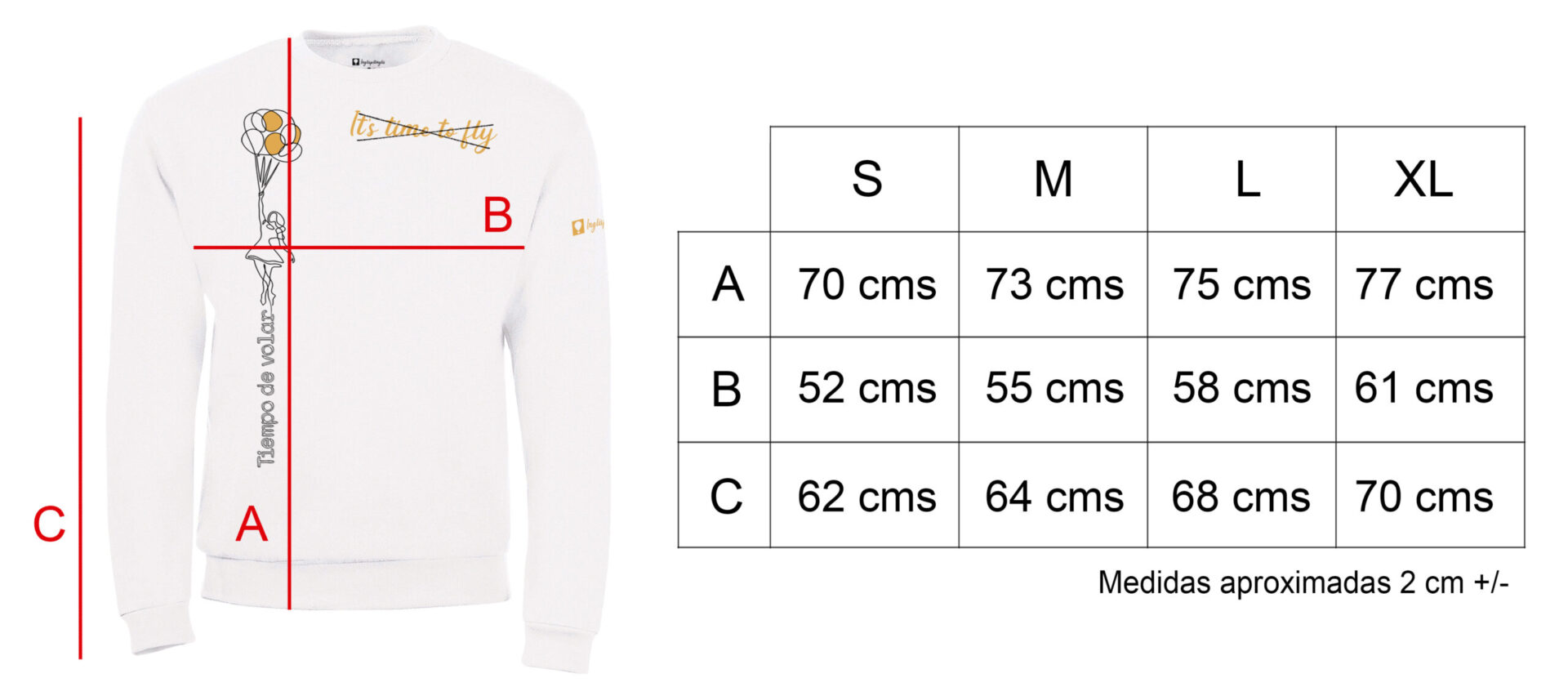 Tiempo volar globos_TALLAS